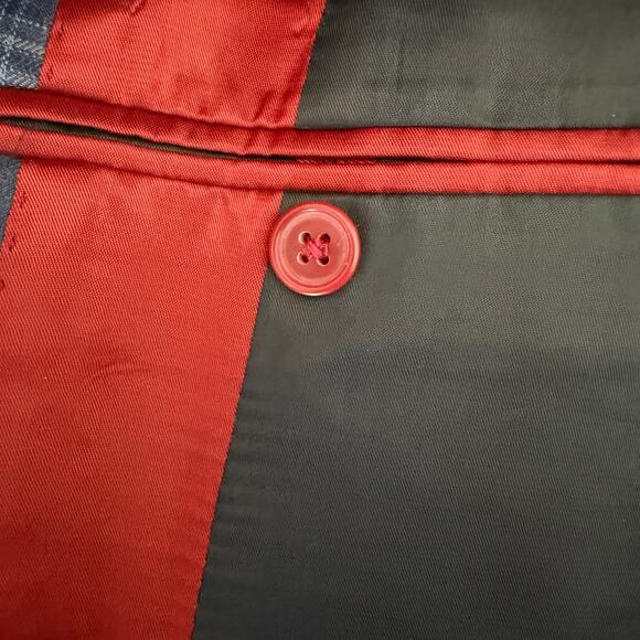 Daniel Hechter Paris Navy Blue Charcoal Grey Glen Sportcoat Wool Jacket Size 44L - Picture 9 of 10